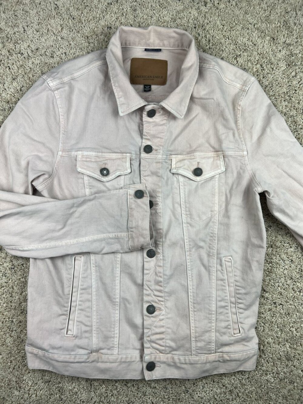 American Eagle AE Extreme Flex Women’s Light Pink Jean Denim Jean Jacket XL